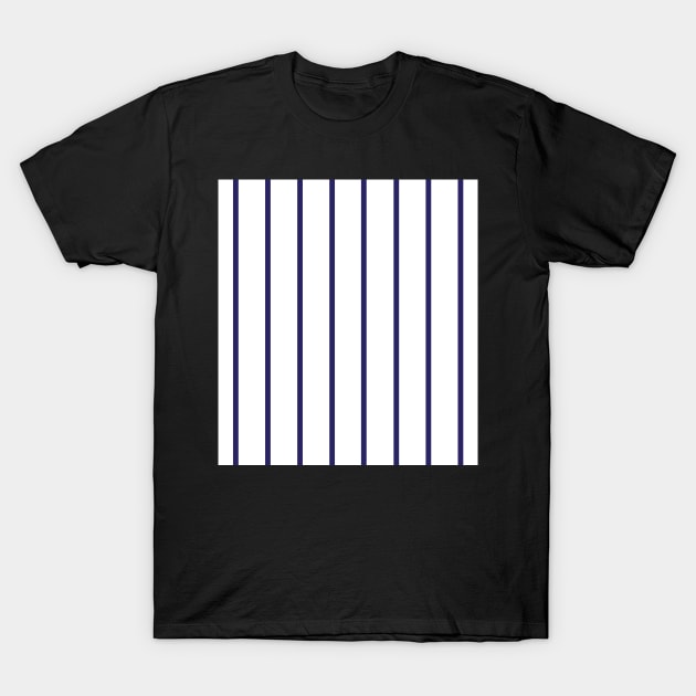 Narrow navy blue and white stripes T-Shirt by bettyretro